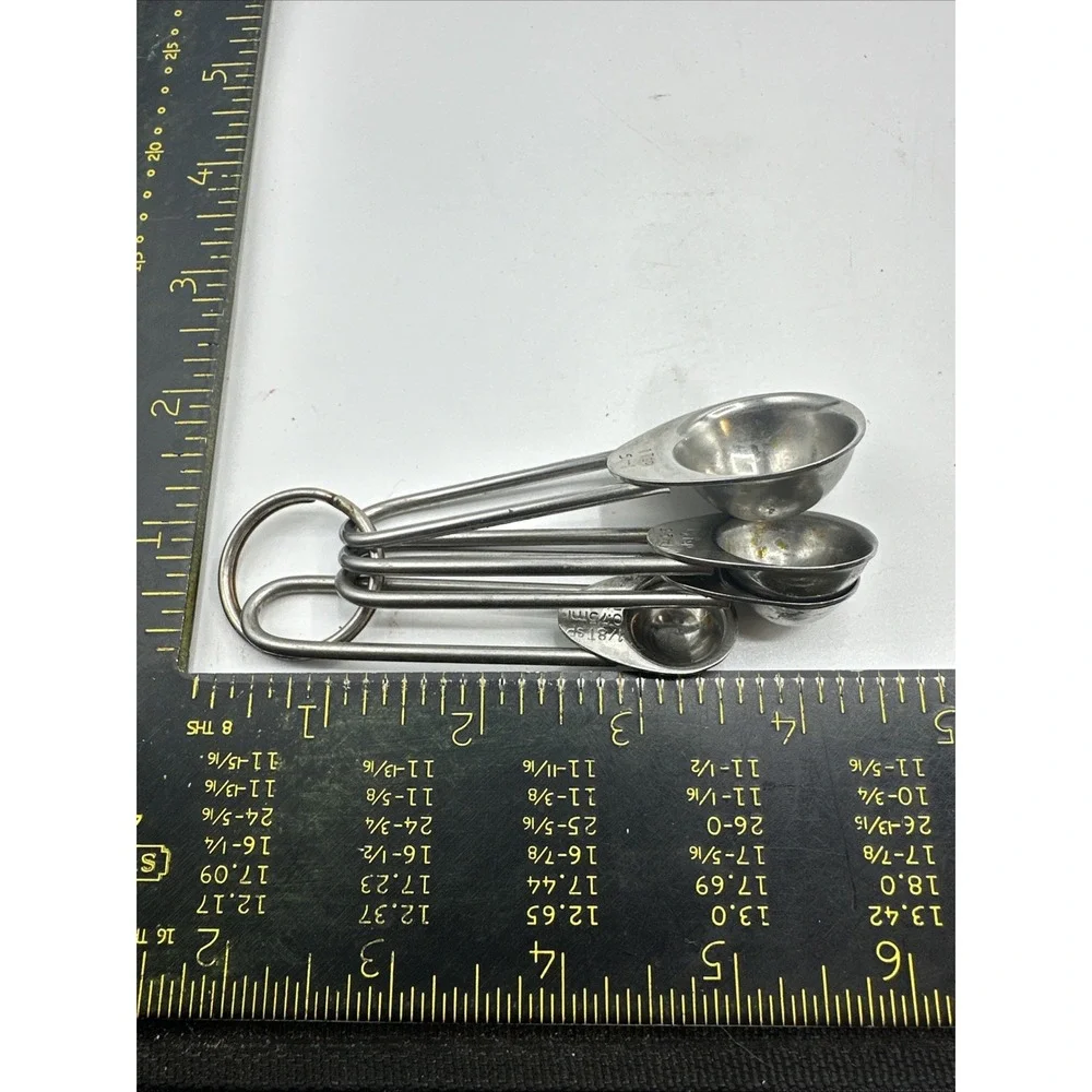Metal Measuring Spoons - Set Of 4 1- Tsp, 1/2 Tsp, 1/4 Tsp, And 1/8 Tsp